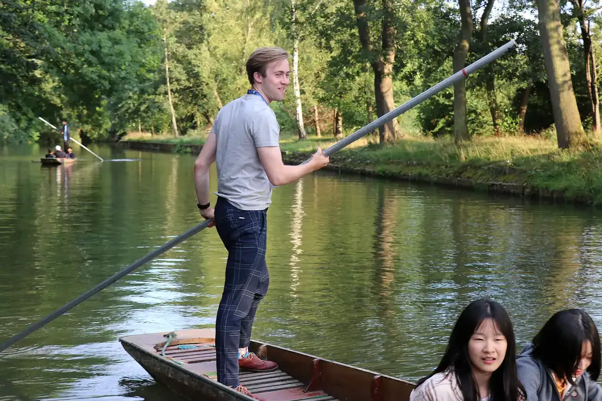 Punting below Magdalen Tower