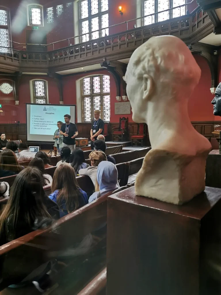 Lecture in a college hall